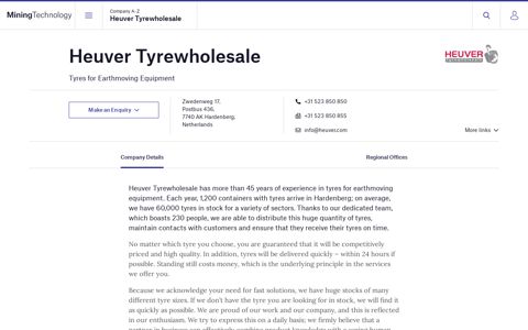 Heuver Tyrewholesale - Mining Technology | Mining News ...