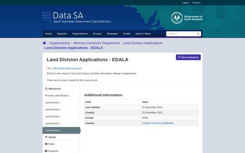 Land Division Applications - EDALA - Data.SA