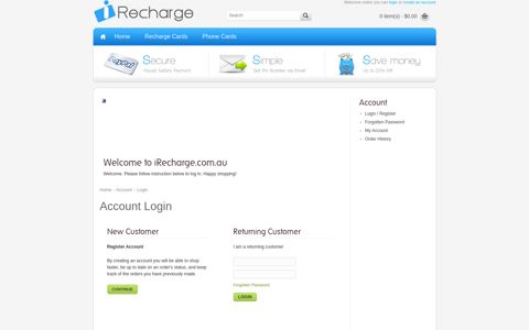 Account Login - iRecharge