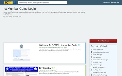 Ict Mumbai Gems Login - Loginii.com