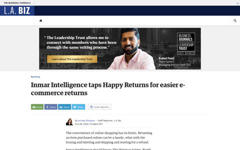 Inmar Intelligence taps Happy Returns for easier e-commerce ...