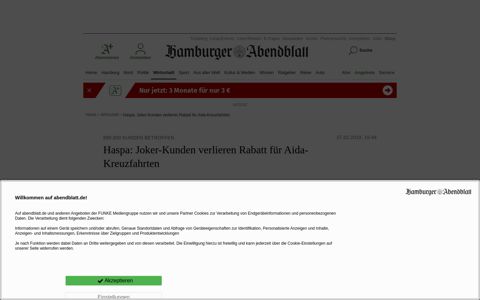 Haspa: Joker-Kunden verlieren Rabatt für Aida-Kreuzfahrten ...