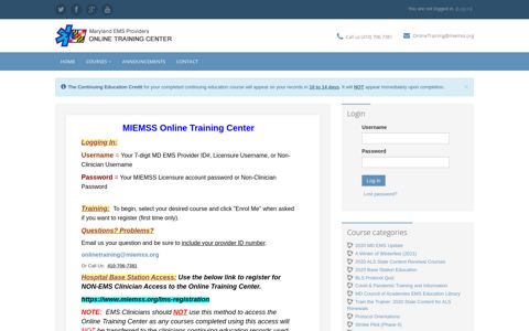 Maryland EMS Providers Training Portal