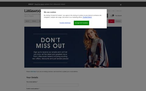 Email Sign Up - Littlewoods Ireland