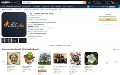 The Great Courses Plus: Amazon.co.uk: Appstore for Android