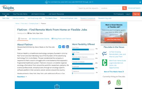 Flatiron - Remote Work From Home & Flexible Jobs | FlexJobs