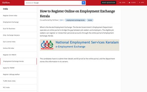 Guide: How to Register Online on Employment Exchange Kerala