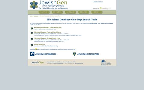Ellis Island Database -- One-Step Search Tools - JewishGen