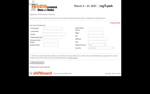 HLSR Committee Scheduling Registration - Shiftboard