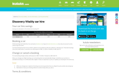 Discovery Vitality Car Hire - kulula.com