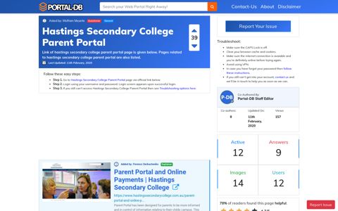 Hastings Secondary College Parent Portal
