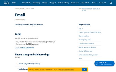 Email - Help - University of Kent