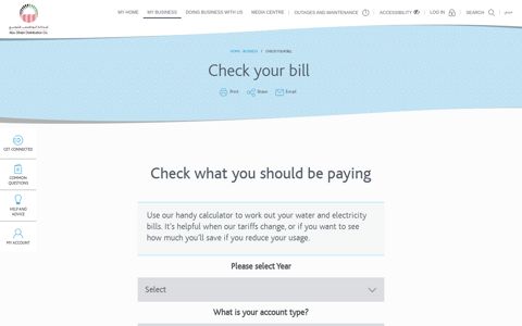 Check your bill - ADDC