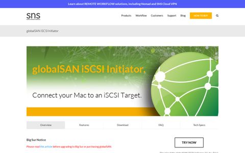globalSAN iSCSI Initiator — SNS (Studio Network Solutions)
