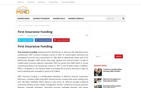 First Insurance Funding - It Business mind