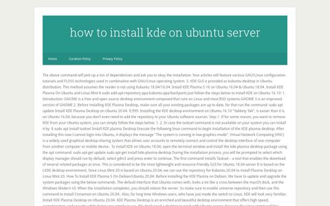how to install kde on ubuntu server - Special Sports