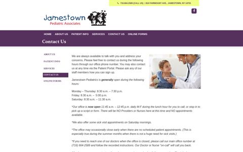 Contact Us | Jamestown Pediatric Associates | Jamestown ...