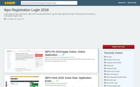 Ibps Registration Login 2018