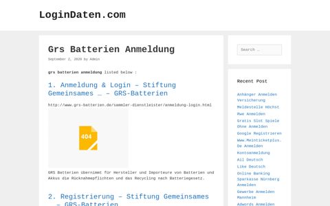 Grs Batterien - Anmeldung & Login - Stiftung Gemeinsames ...
