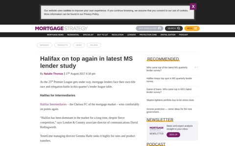 Halifax on top again in latest MS lender study | Mortgage ...