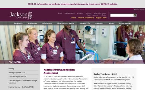 Nursing | Kaplan Nursing Admission Assessment - Jackson ...