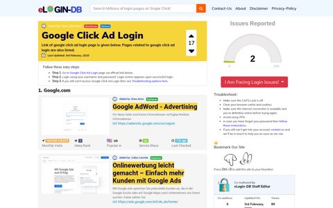 Google Click Ad Login - eLogin-DB