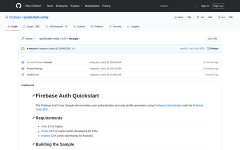 Firebase Unity Quickstart - GitHub