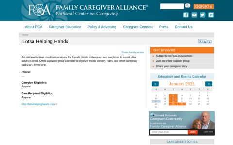 Lotsa Helping Hands | Family Caregiver Alliance