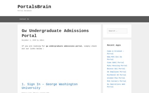 Gw Undergraduate Admissions Portal - PortalsBrain - Portal ...