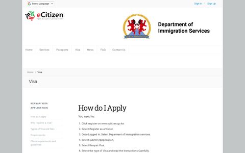Kenyan Visa - eCitizen - Gateway to All Government Services