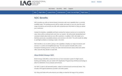 NDC Benefits | IAG Developer Programs - IAG Developer Portal