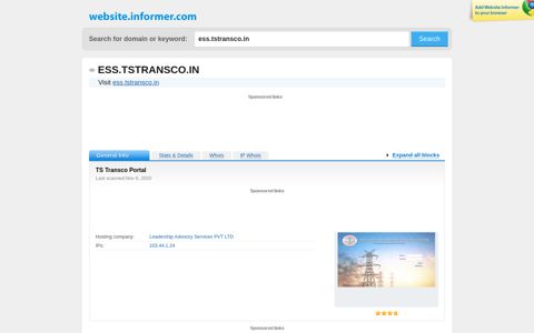 ess.tstransco.in at WI. TS Transco Portal - Website Informer
