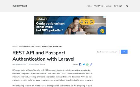 REST API and Passport Authentication with Laravel ...