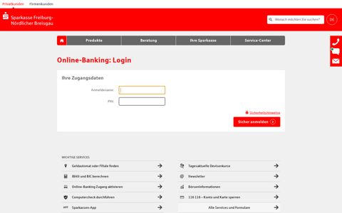 Online-Banking: Login - Sparkasse Freiburg