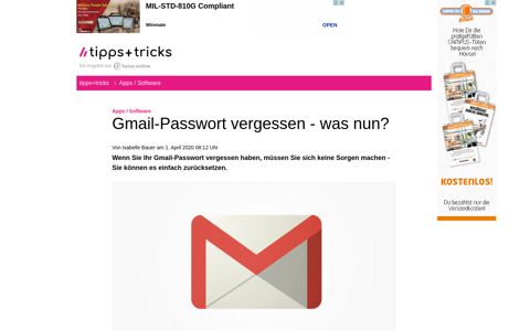 Gmail-Passwort vergessen - was nun? - Heise