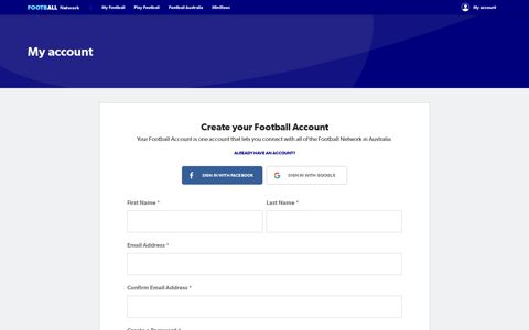 My account - Football Account