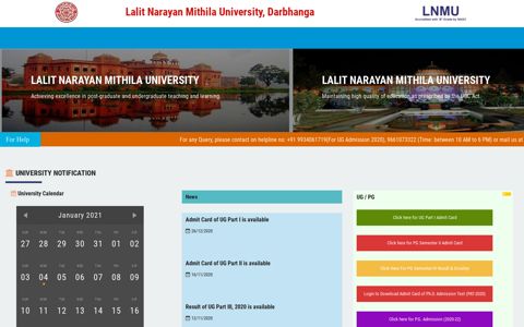 Lalit Narayan Mithila University, Darbhanga home index page ::