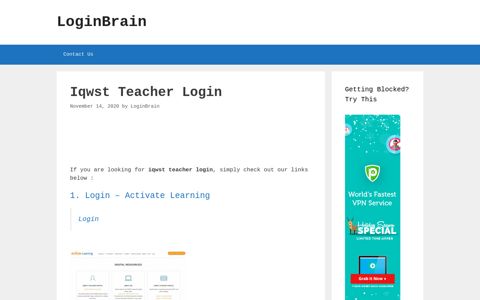 Iqwst Teacher Login – Activate Learning - LoginBrain