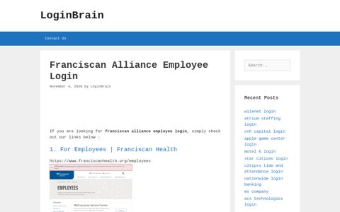franciscan alliance employee login - LoginBrain