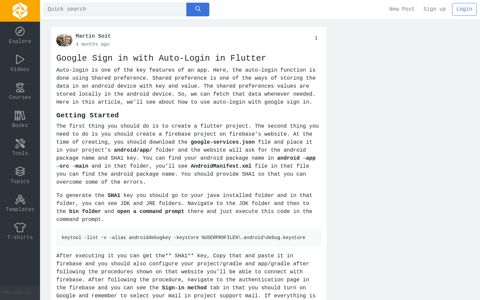 Google Sign in with Auto-Login in Flutter - Morioh