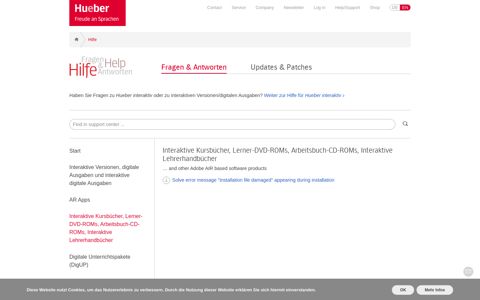 Hilfe/Support | Fragen und Antworten | Hueber - Hueber Verlag