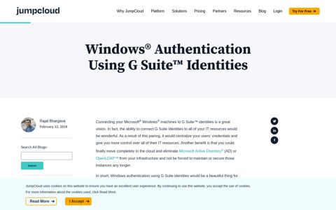 Windows® Authentication Using G Suite™ Identities ...