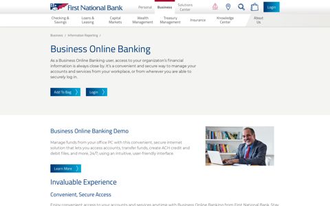 Business Online Banking | First National Bank
