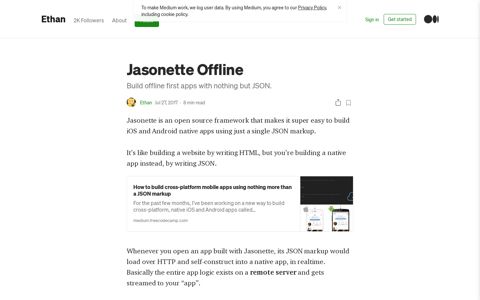 Jasonette Offline. Build offline first apps with nothing… | by ...