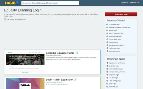 Equality Learning Login - Loginii.com