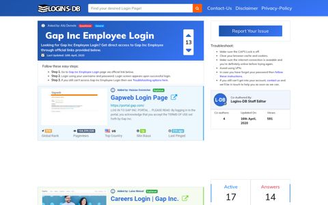 Gap Inc Employee Login - Logins-DB