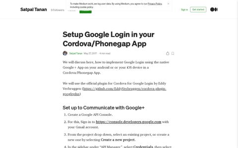 Setup Google Login in your Cordova/Phonegap App | by ...