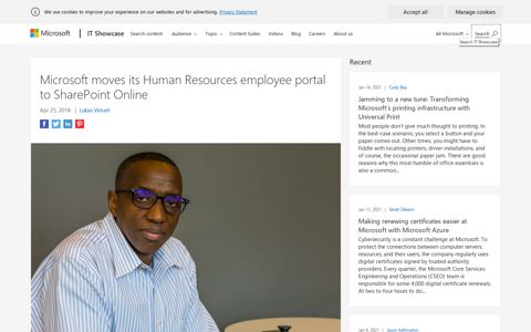 Microsoft moves its Human Resources employee portal to ...