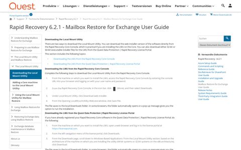 Rapid Recovery 6.2.1 - Mailbox Restore for Exchange User Guide