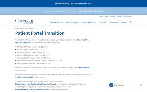 Patient Portal Transition | Covenant Health